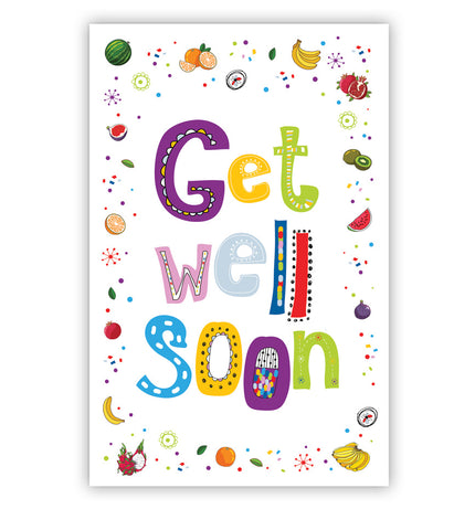 Feestbazaar Get Well Soon Fruit Kaart Print
