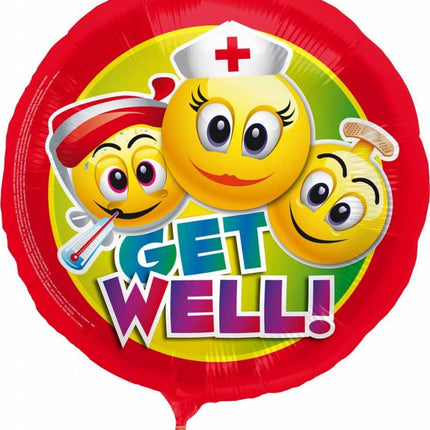 Feestbazaar Get Well Soon Smiley Folieballon