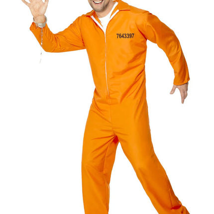 Feestbazaar Gevangene verkleedpak oranje