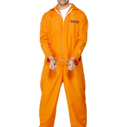 Feestbazaar Gevangene verkleedpak oranje