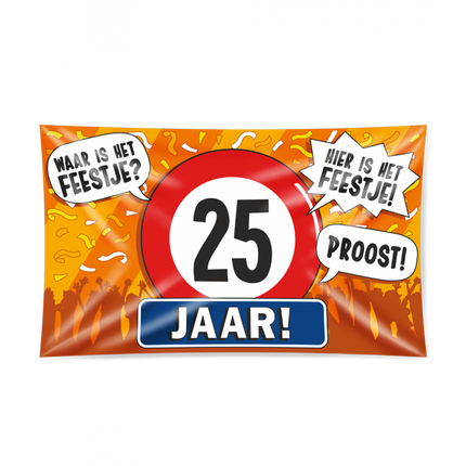 Feestbazaar Gevelvlag 25 jaar 90x150 cm
