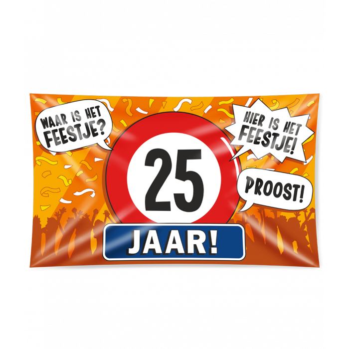 Feestbazaar Gevelvlag 25 jaar 90x150 cm
