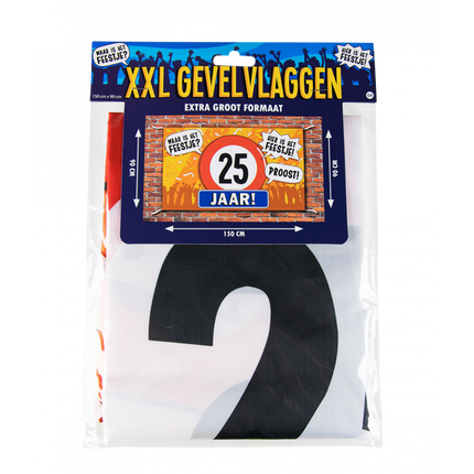 Feestbazaar Gevelvlag 25 jaar 90x150 cm