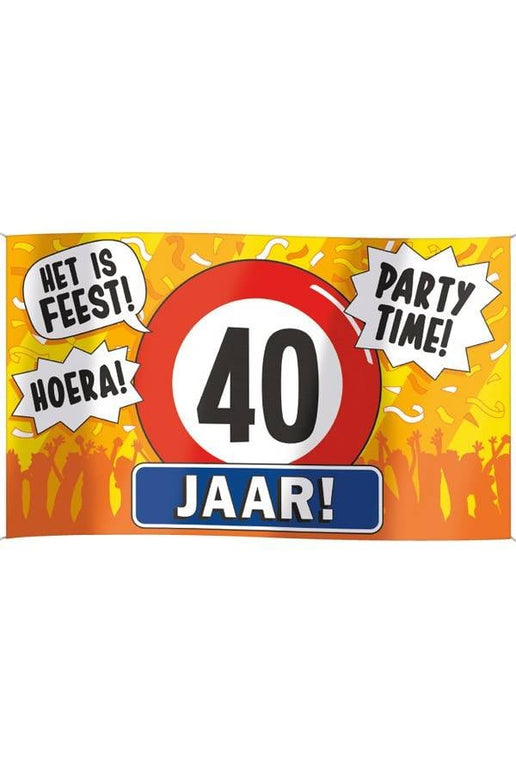 Feestbazaar Gevelvlag 40 jaar 90 x 150 cm
