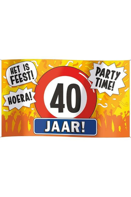 Feestbazaar Gevelvlag 40 jaar 90 x 150 cm