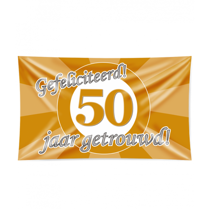 Feestbazaar Gevelvlag 50 Jaar Getrouwd Goud  (150x90cm)