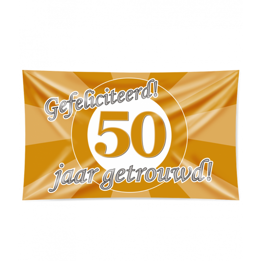 Feestbazaar Gevelvlag 50 Jaar Getrouwd Goud  (150x90cm)