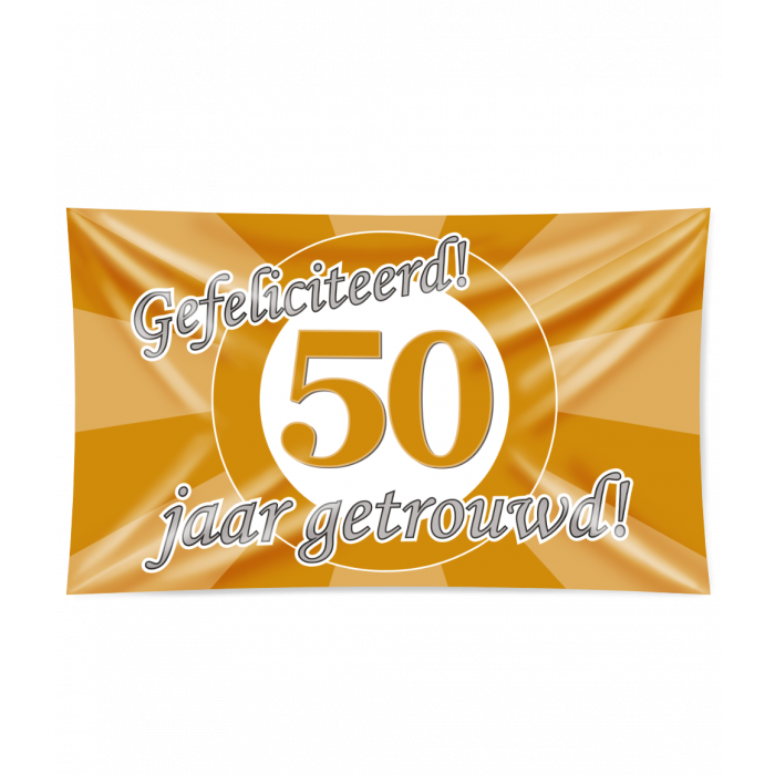 Feestbazaar Gevelvlag 50 Jaar Getrouwd Goud  (150x90cm)