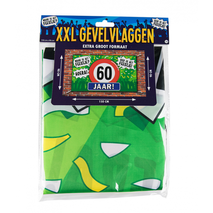Feestbazaar Gevelvlag 60 jaar 90x150cm
