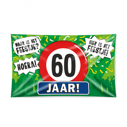 Feestbazaar Gevelvlag 60 jaar 90x150cm