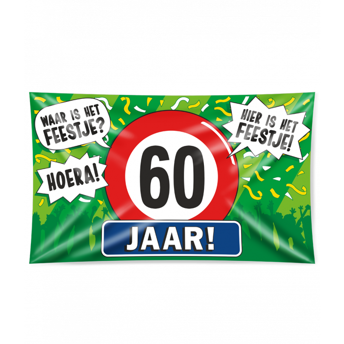 Feestbazaar Gevelvlag 60 jaar 90x150cm