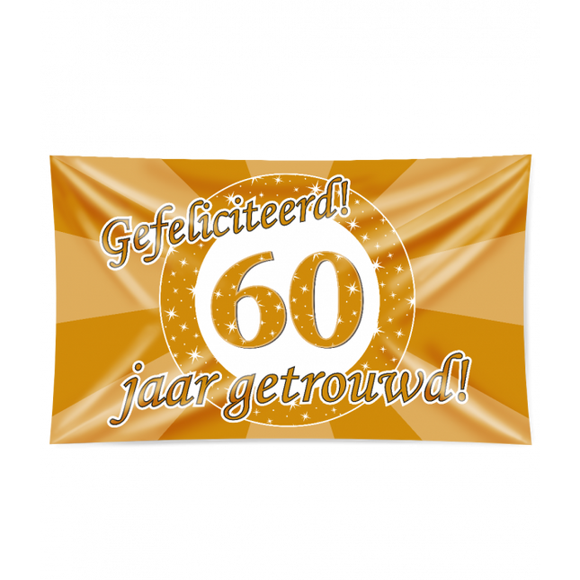 Feestbazaar Gevelvlag 60 Jaar Getrouwd Goud (150x90cm)