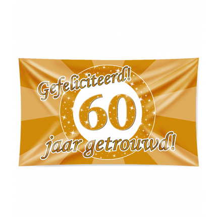 Feestbazaar Gevelvlag 60 Jaar Getrouwd Goud (150x90cm)