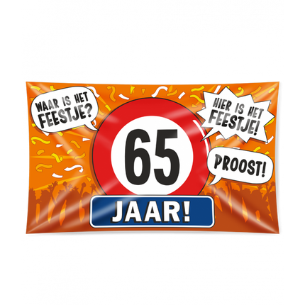 Feestbazaar Gevelvlag 65 Jaar 90x150cm