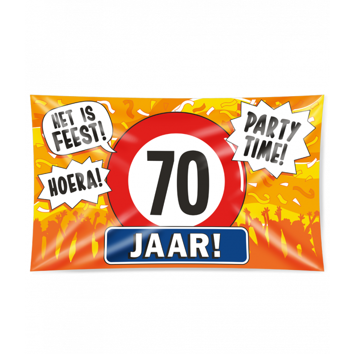 Feestbazaar Gevelvlag 70 jaar 90x150cm