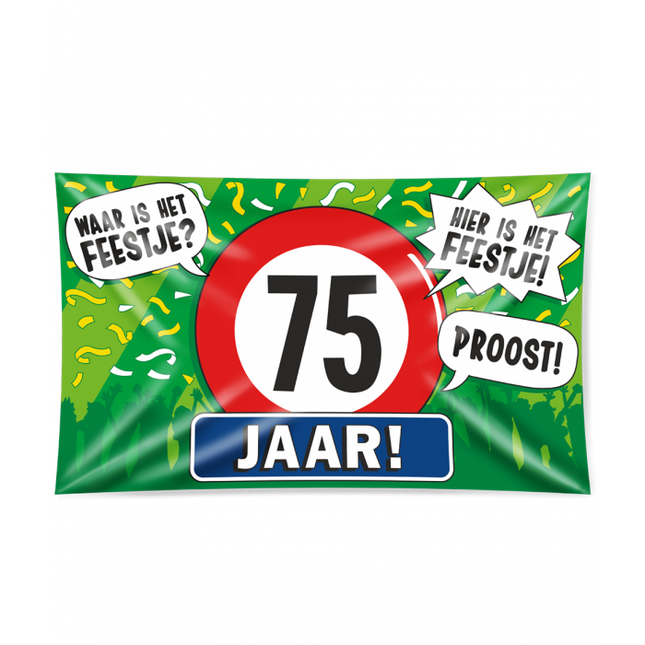 Feestbazaar Gevelvlag 75 Jaar 90x150cm