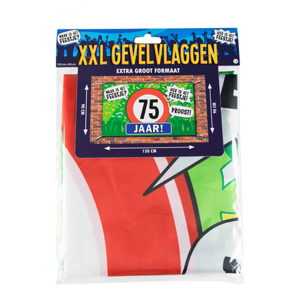 Feestbazaar Gevelvlag 75 Jaar 90x150cm