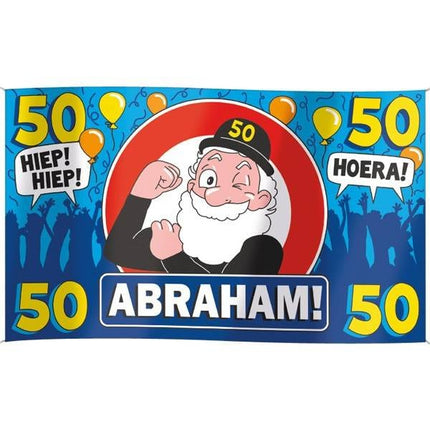 Feestbazaar Gevelvlag Abraham 90 x 150 cm