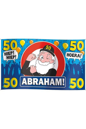 Feestbazaar Gevelvlag Abraham 90 x 150 cm