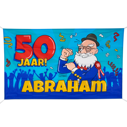 Feestbazaar Gevelvlag Abraham Cartoon (90x150cm)