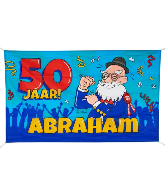Feestbazaar Gevelvlag Abraham Cartoon (90x150cm)