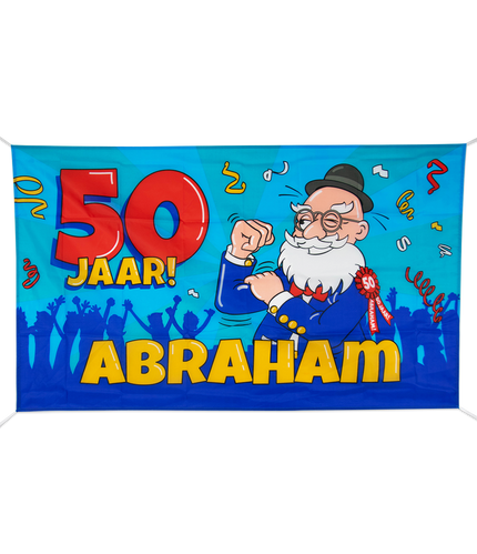 Feestbazaar Gevelvlag Abraham Cartoon (90x150cm)