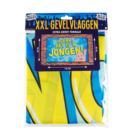 Feestbazaar Gevelvlag Geboorte Jongen XXL