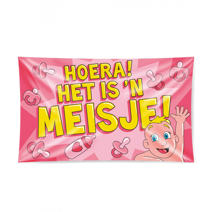 Feestbazaar Gevelvlag Geboorte Meisje XXL