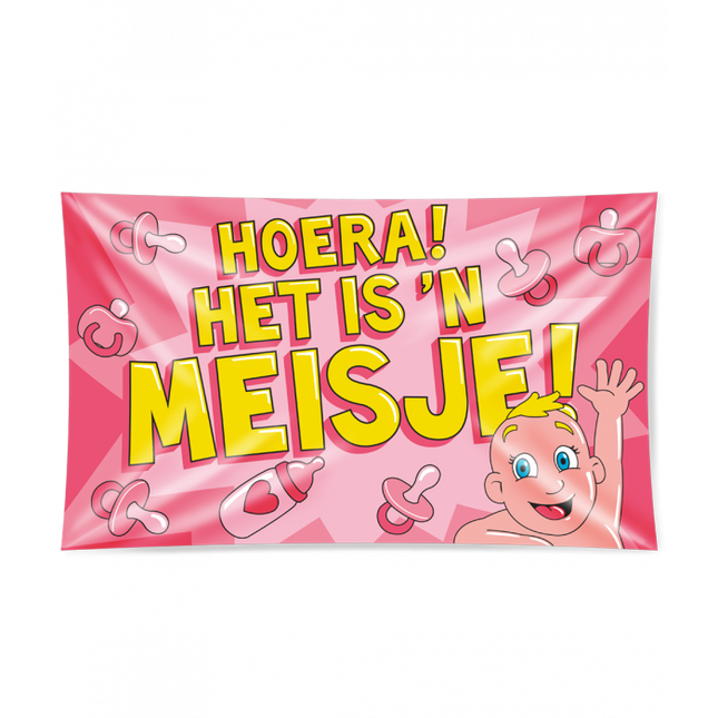 Feestbazaar Gevelvlag Geboorte Meisje XXL