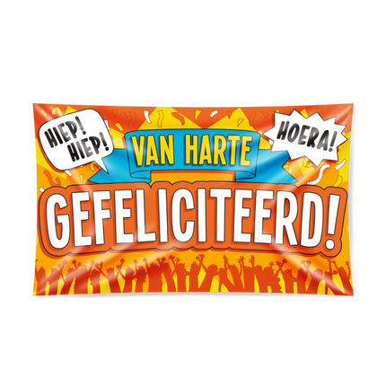 Feestbazaar Gevelvlag Gefeliciteerd XXL