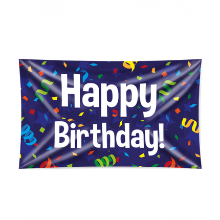 Feestbazaar Gevelvlag 'Happy Birthday' Confetti