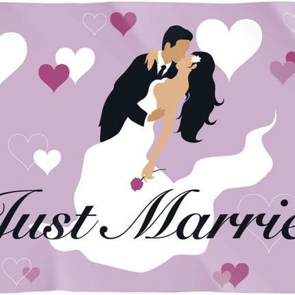 Feestbazaar Gevelvlag huwelijk Just married