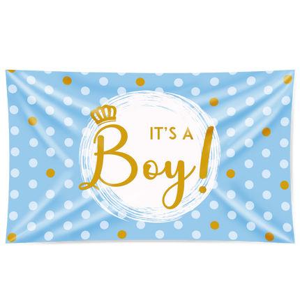 Feestbazaar Gevelvlag It's a Boy! Blauw (150x90cm)