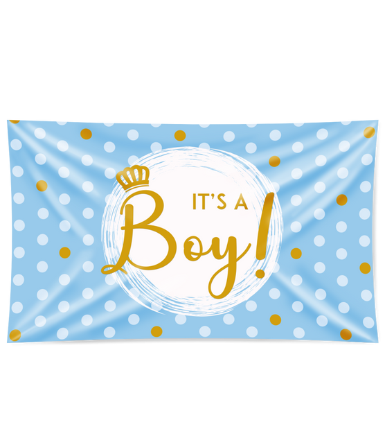 Feestbazaar Gevelvlag It's a Boy! Blauw (150x90cm)