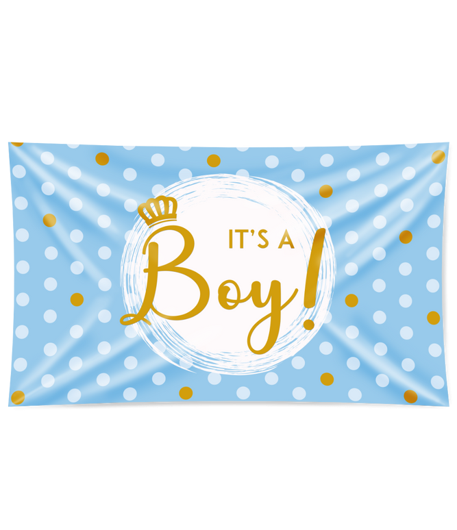 Feestbazaar Gevelvlag It's a Boy! Blauw (150x90cm)