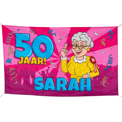 Feestbazaar Gevelvlag Sarah Cartoon (90x150cm)