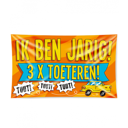 Feestbazaar Gevelvlag Verjaardag 3x toeteren