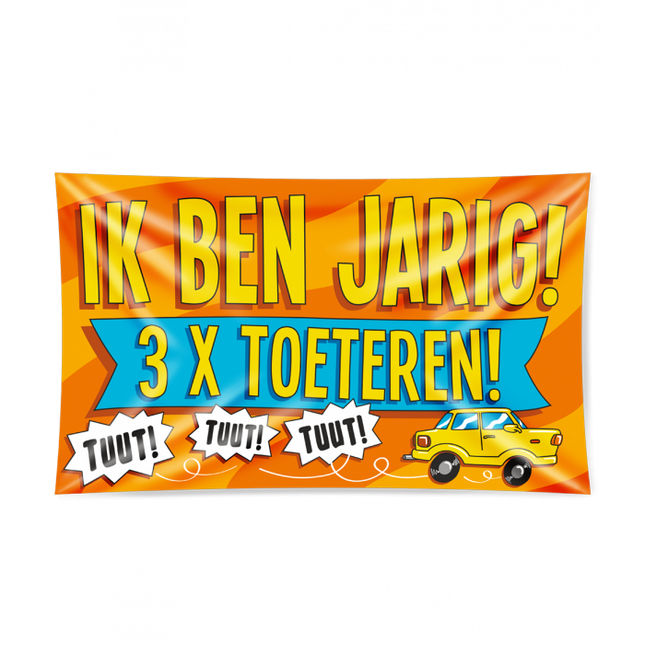 Feestbazaar Gevelvlag Verjaardag 3x toeteren