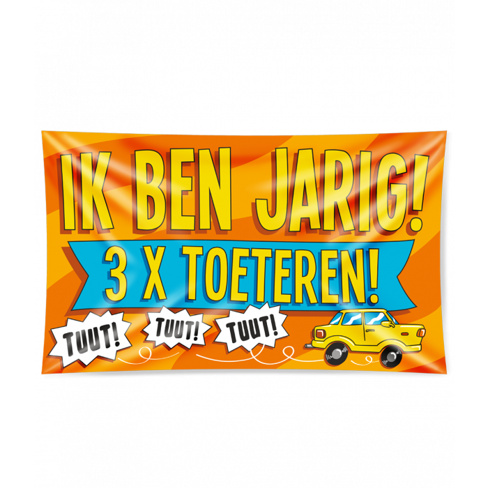 Feestbazaar Gevelvlag Verjaardag 3x toeteren
