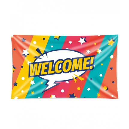 Feestbazaar Gevelvlag 'Welcome' Sterren