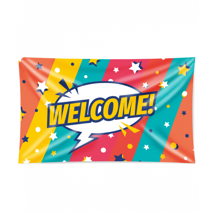Feestbazaar Gevelvlag 'Welcome' Sterren
