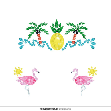 Feestbazaar Gezicht Stickers Tropisch Hawaii