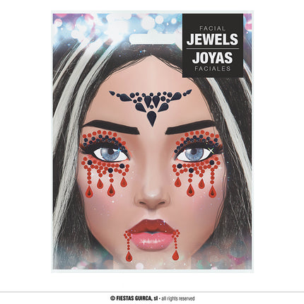 Feestbazaar Gezichtsjuwelen Stickers Vampier