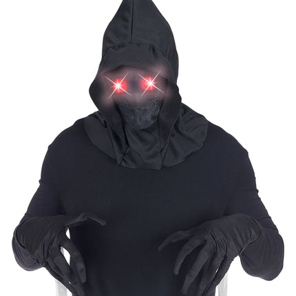 Feestbazaar Gezichtsmasker Met Kap En Lichtgevende Rode Ogen
