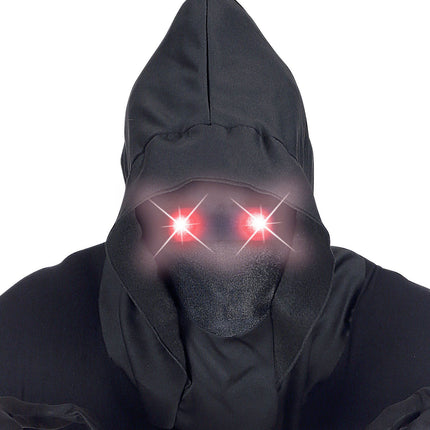 Feestbazaar Gezichtsmasker Met Kap En Lichtgevende Rode Ogen