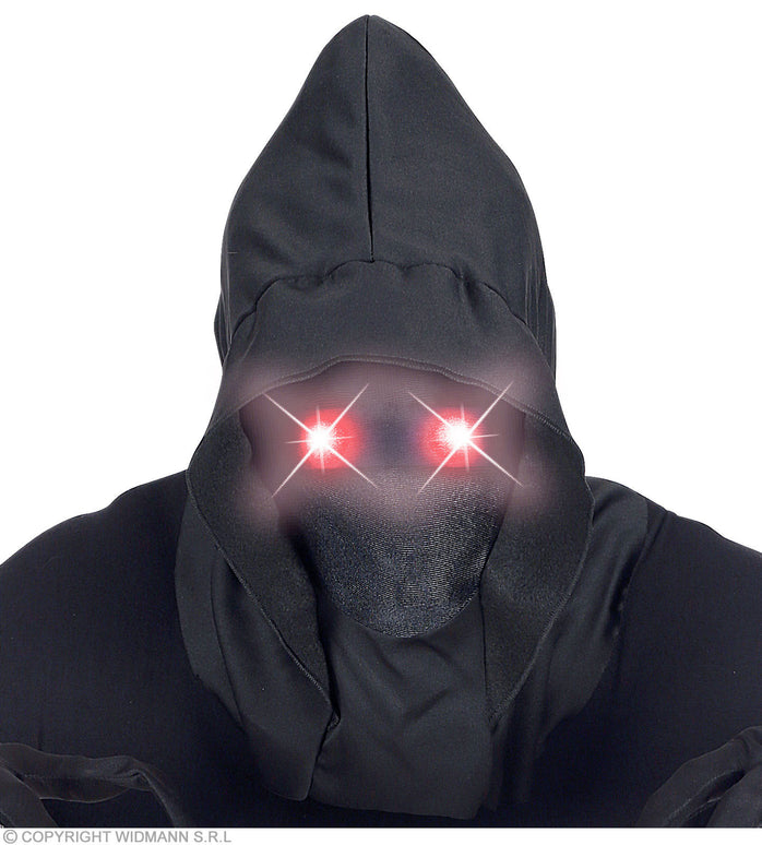 Feestbazaar Gezichtsmasker Met Kap En Lichtgevende Rode Ogen