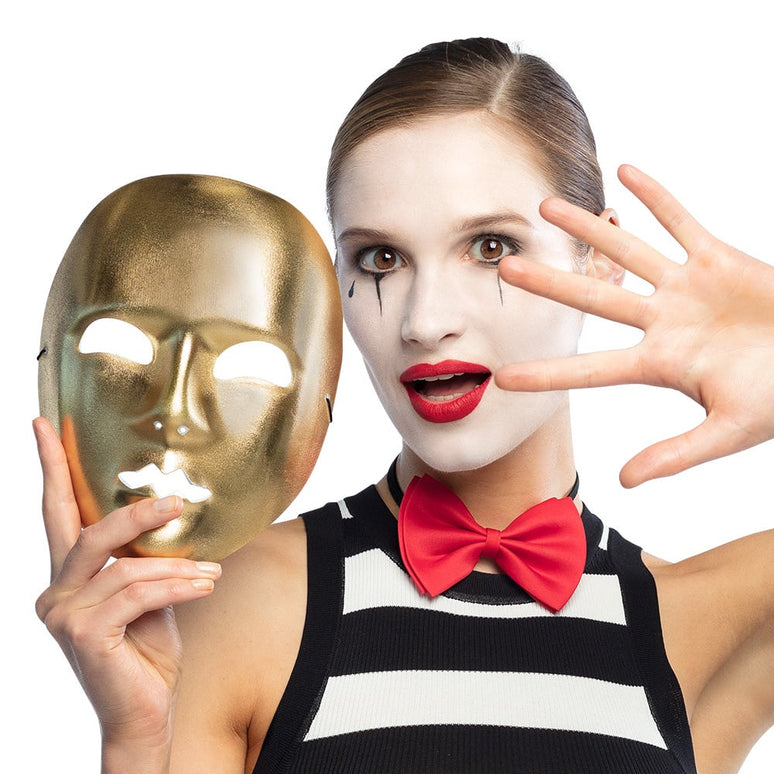 Feestbazaar Gezichtsmasker Mime Goud