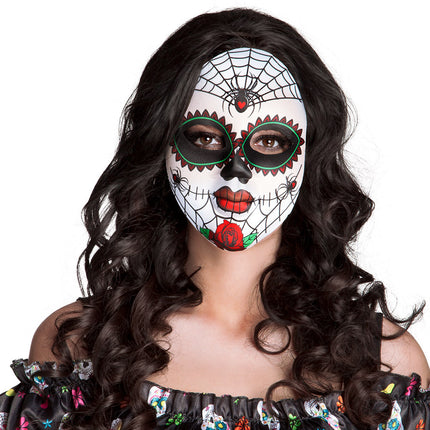 Feestbazaar Gezichtsmasker Mrs Day of the dead