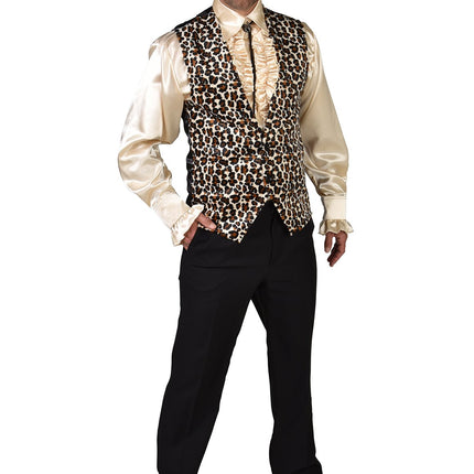 Feestbazaar Gilet Luipaardprint Man