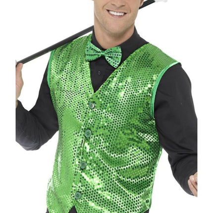 Feestbazaar Gilet Pailletten Groen